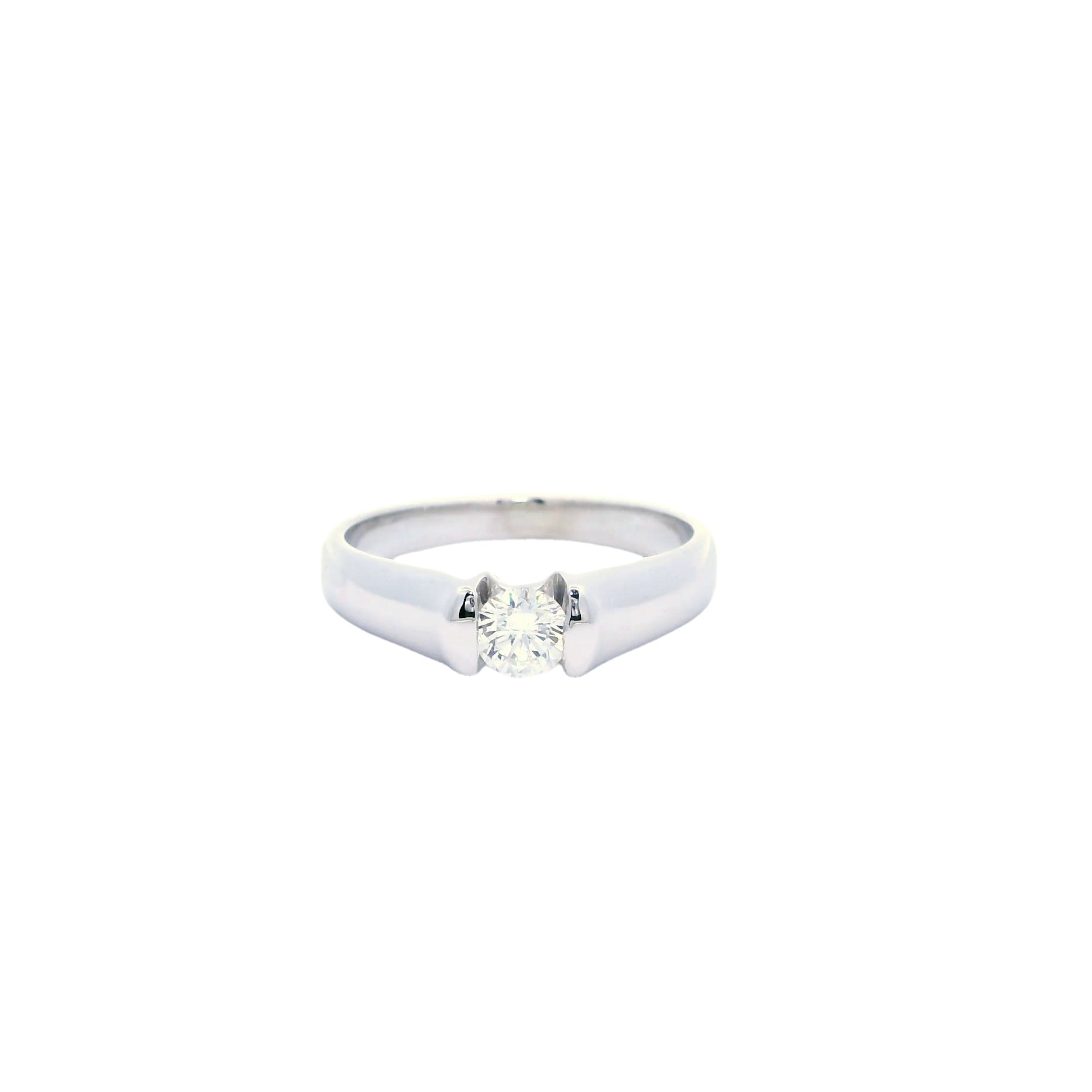 Tension Set Platinum Diamond Engagement Ring - Beverly Hills Watch Company