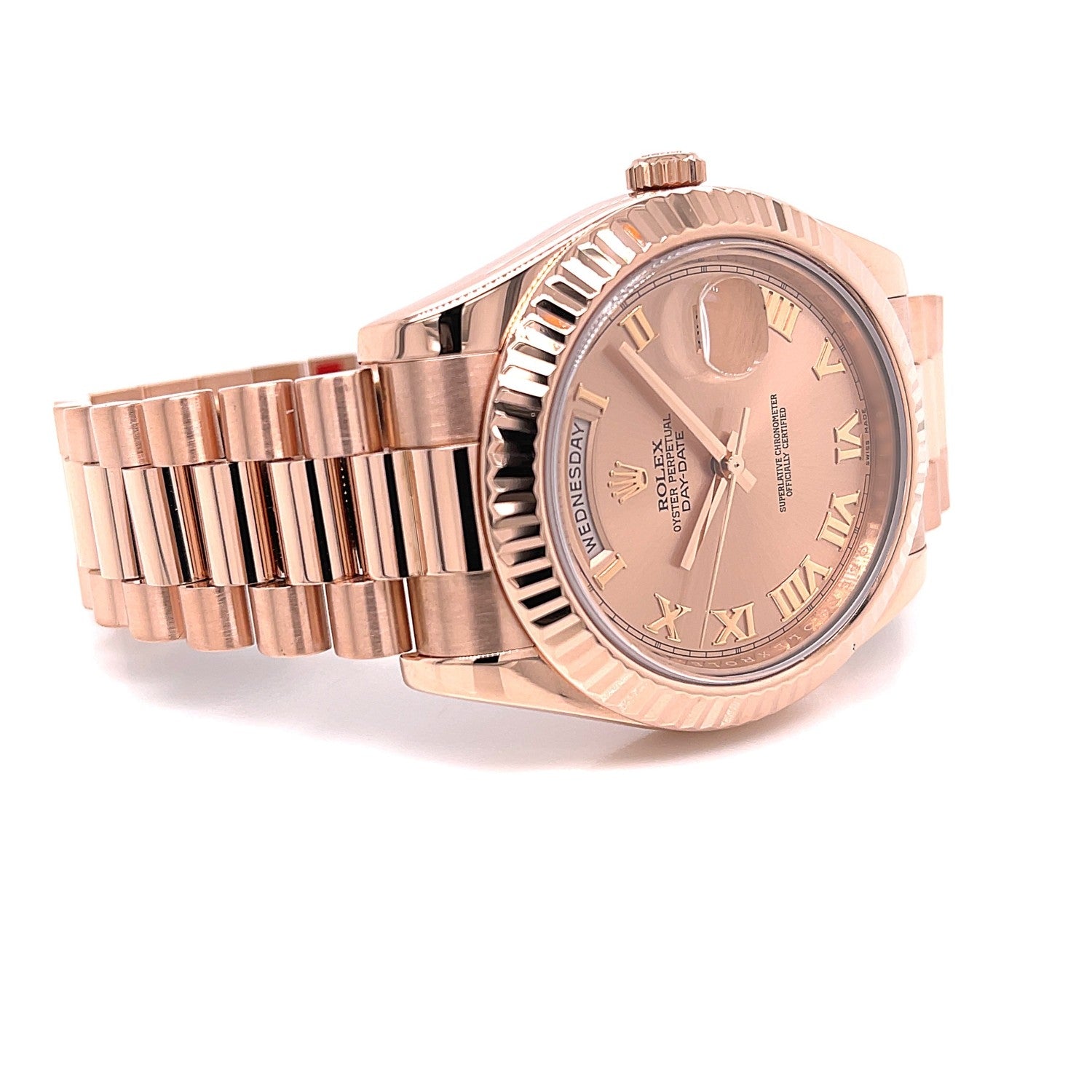 Rolex Day Date II 41mm Rose Gold President Pink Roman 218235 - Beverly Hills Watch Company