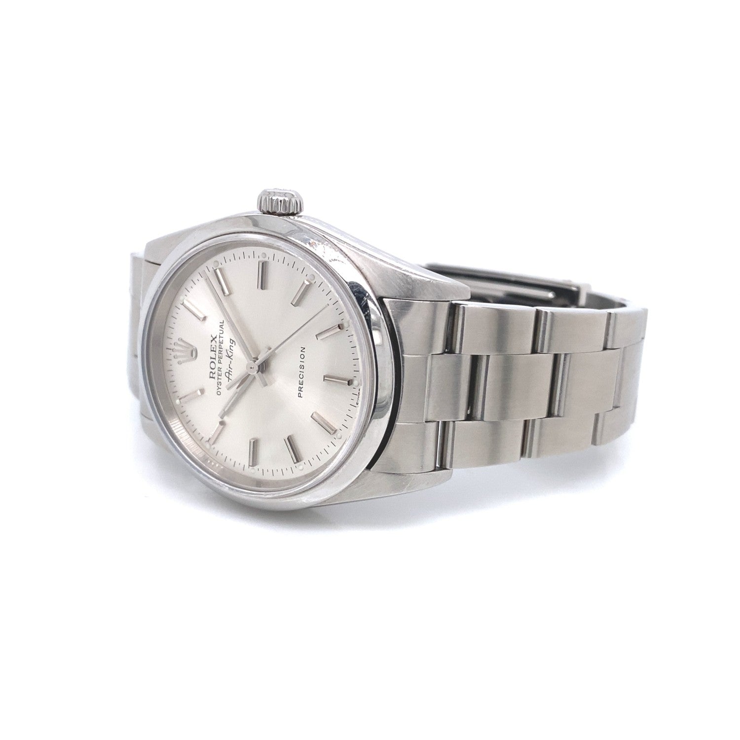 Rolex Air-King 34mm Stainless Steel Silver Dial 14000 - Beverly Hills Watch Company