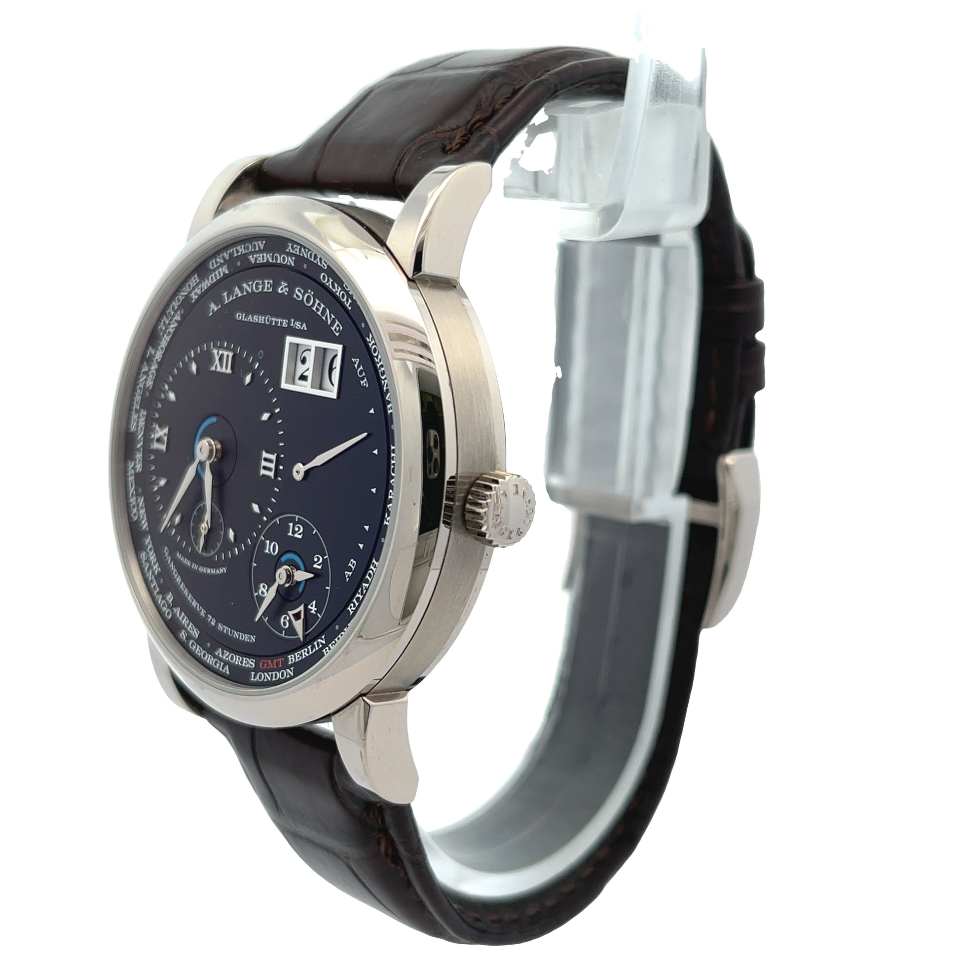 A. Lange & Sohne Lange 1 Time Zone White Gold 136.029 - Beverly Hills Watch Company