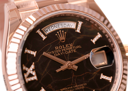 Rolex Day Date President 36mm Eisenkiesel Diamond Roman 128235 - Beverly Hills Watch Company