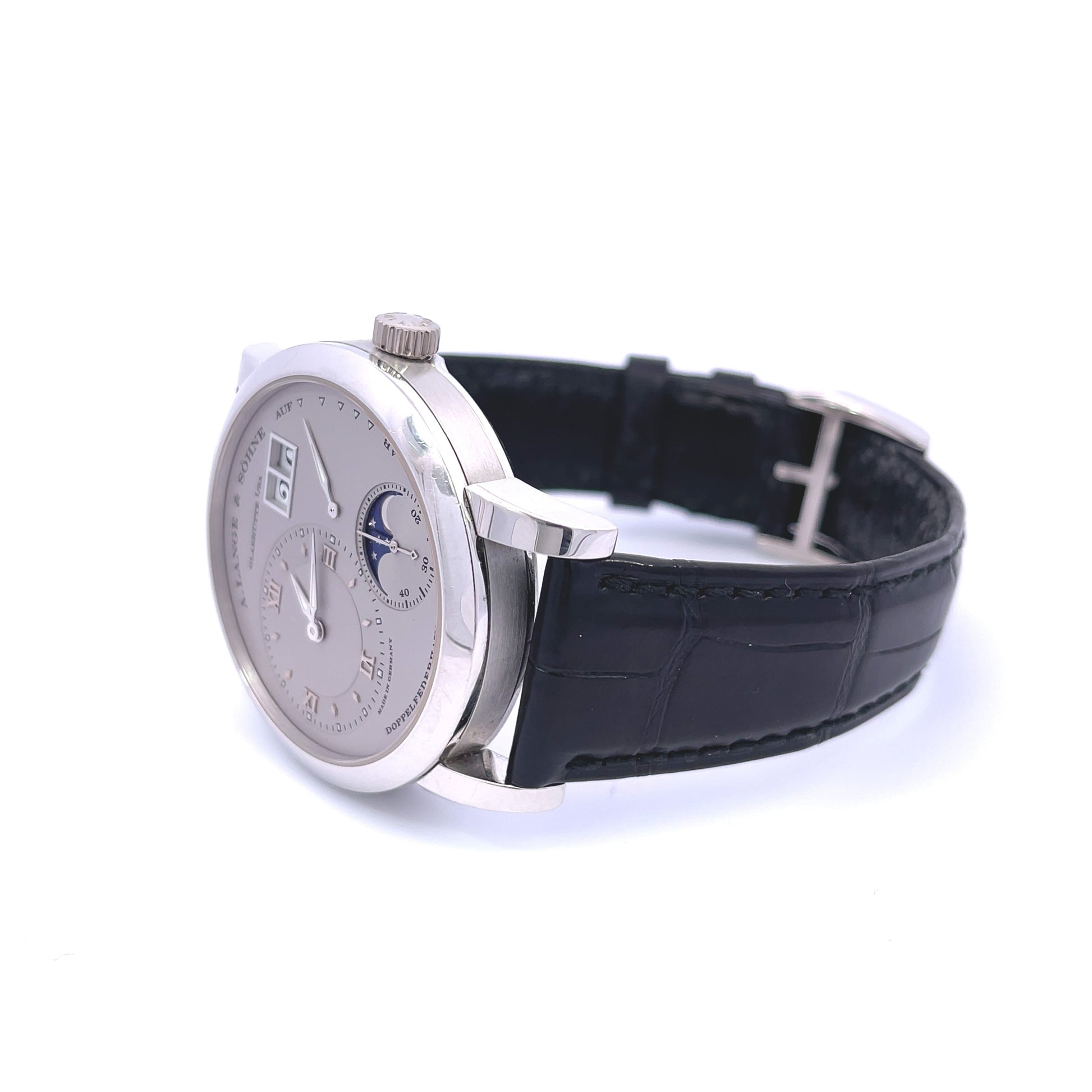 A. Lange & Sohne Lange 1 Moon Phase Platinum 109.025 - Beverly Hills Watch Company