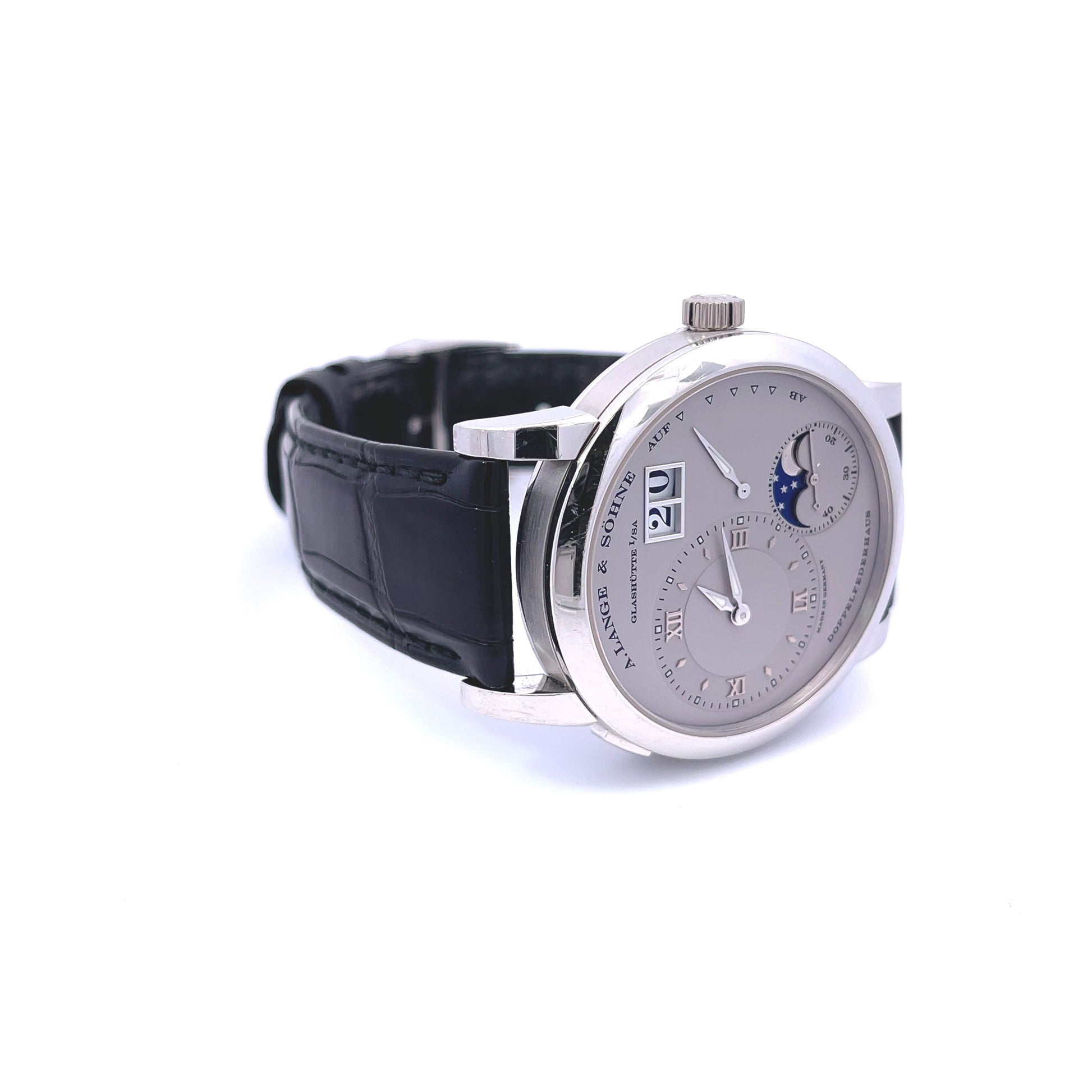 A. Lange & Sohne Lange 1 Moon Phase Platinum 109.025 - Beverly Hills Watch Company