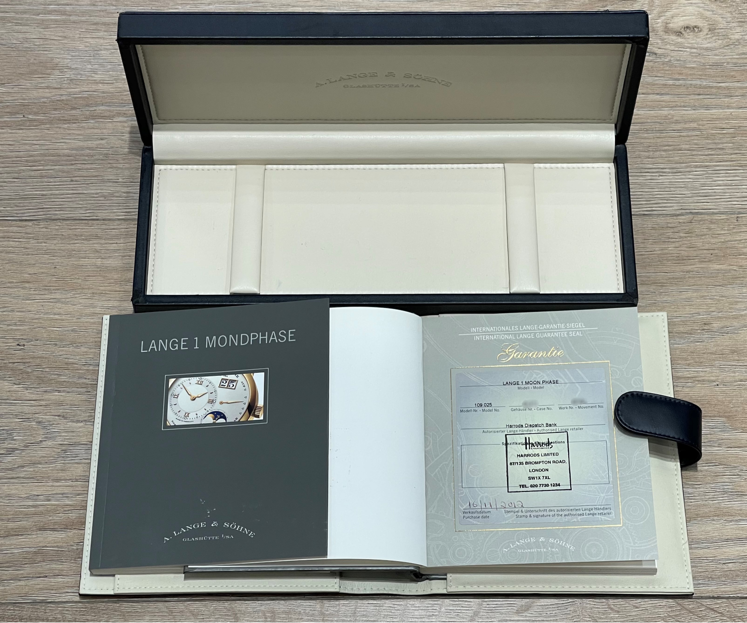 A. Lange & Sohne Lange 1 Moon Phase Platinum 109.025 - Beverly Hills Watch Company