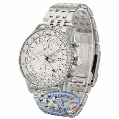 Breitling Navitimer World Stainless Steel Silver Dial A2432212/G571 - Beverly Hills Watch