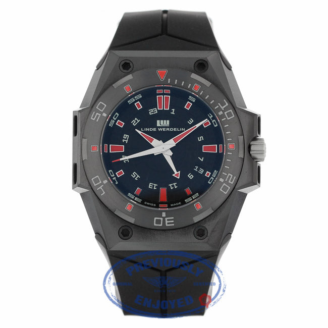 Linde Werdelin Hard Black III GMT 44MM Black Stainless Steel DLC Black Dial Red Markings HB.III-GMT - Beverly Hills Watch