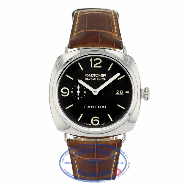 Panerai Radiomir 3 Day Power Reserve Automatic Black Dial Black Leather Strap PAM00388 - Beverly Hills Watch