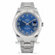 Rolex Datejust II 41mm Stainless Steel White Gold Fluted Bezel Blue Roman Dial 116334 - Beverly Hills Watch