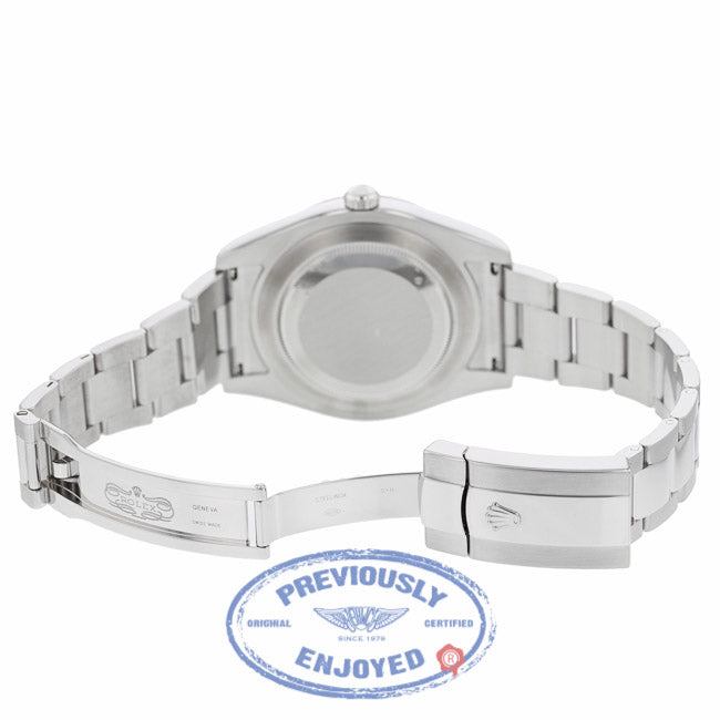 Rolex Datejust II 41mm White Gold Fluted Bezel Stainless Steel Silver Arabic Dial 116334 - Beverly Hills Watch