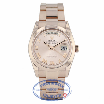 Rolex Day-Date 36mm Everose Gold Domed Bezel Pink Roman 118205 - Beverly Hills Watch