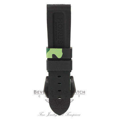 Horus Green Camouflage Rubber Strap for Panerai Luminor 44mm UZD0QQ - Beverly Hills Watch