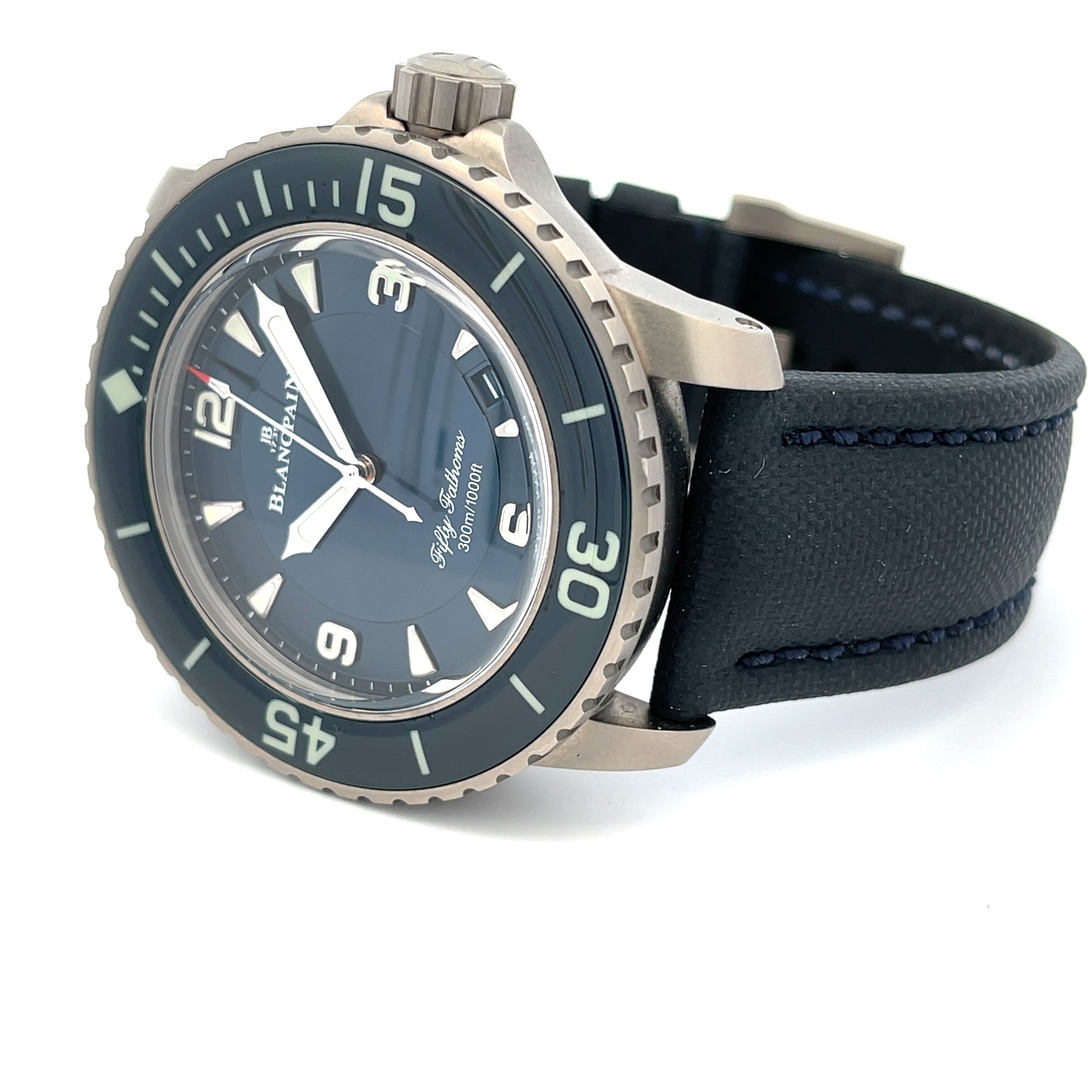 Blancpain Fifty Fathoms 45mm Titanium Blue Dial 5015-12b40-o52a - Beverly Hills Watch Company