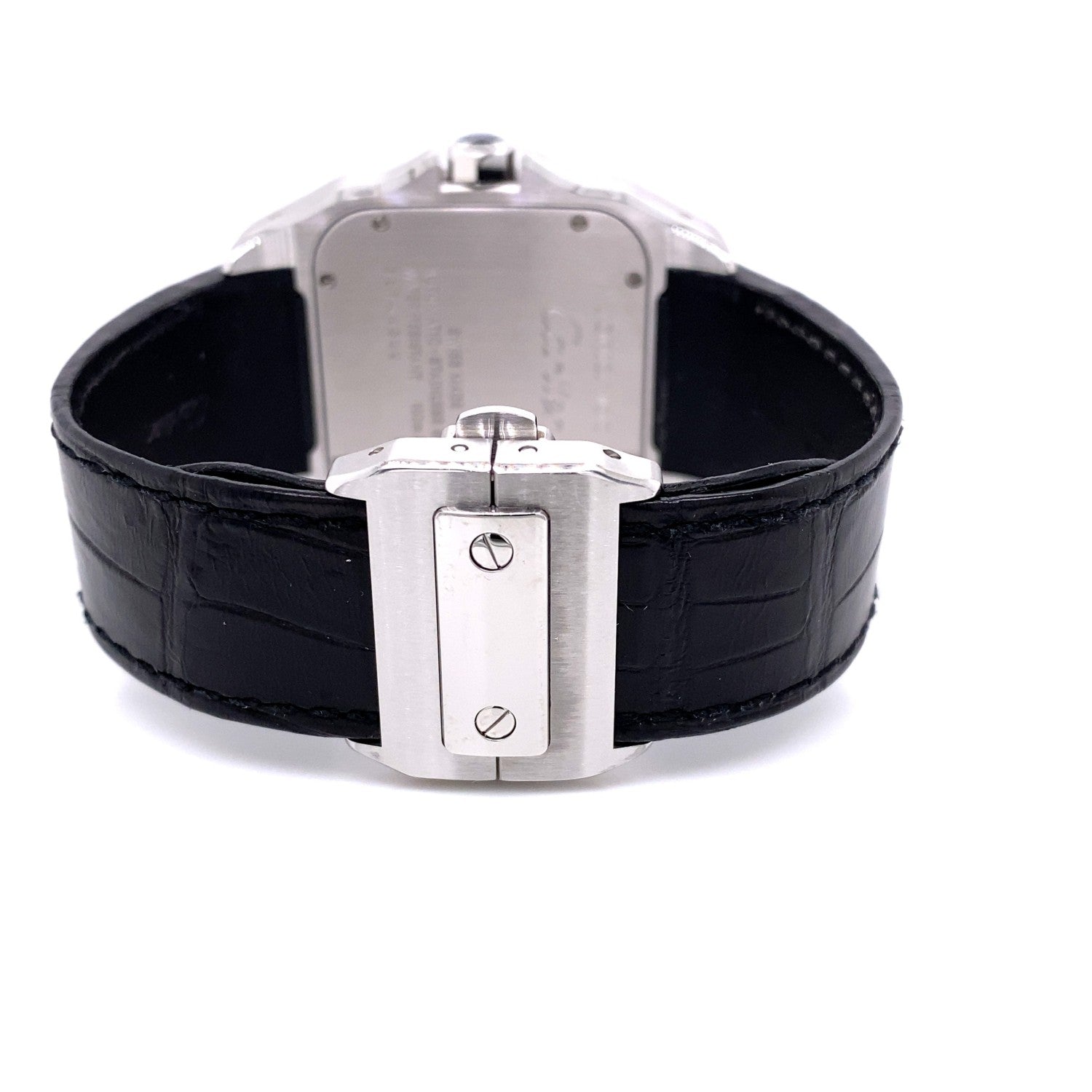 Cartier Santos 100 Large Stainless Steel Leather Strap W20073X8 MV1P1J - Beverly Hills Watch Company