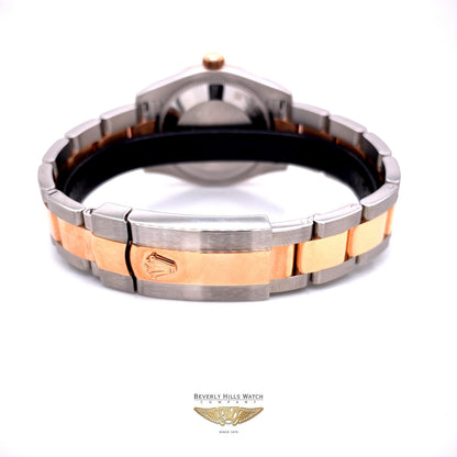 Rolex Datejust 31mm Rose Gold and Stainless 24 Diamond Bezel Purple Diamond Roman Dial 178341 FN4W0N - Beverly Hills Watch Company