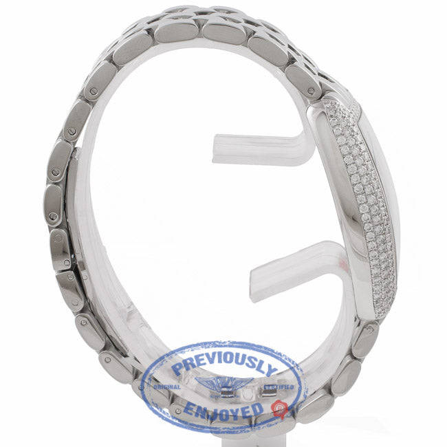 Franck Muller Curvex Chronograph 18k White Gold Diamond Stainless Steel Bracelet 2852 CC QZ D 269NHA - Beverly Hills Watch Store