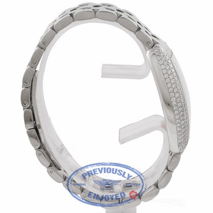 Franck Muller Curvex Chronograph 18k White Gold Diamond Stainless Steel Bracelet 2852 CC QZ D 269NHA - Beverly Hills Watch Store