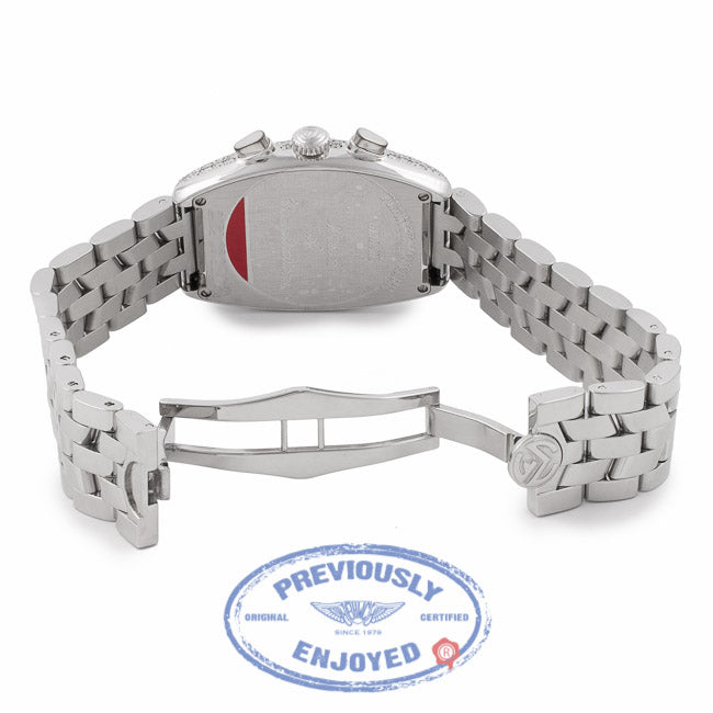 Franck Muller Curvex Chronograph 18k White Gold Diamond Stainless Steel Bracelet 2852 CC QZ D 269NHA - Beverly Hills Watch Store