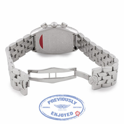 Franck Muller Curvex Chronograph 18k White Gold Diamond Stainless Steel Bracelet 2852 CC QZ D 269NHA - Beverly Hills Watch Store