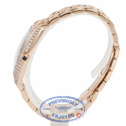 Franck Muller Cintree Curvex 18k Rose Gold Silver Dial Diamond Bezel 1752QZD YCBLSY - Beverly Hills Watch Company Watch Store