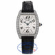 Franck Muller Cintree Curvex 21MM 18k White Gold Silver Dial Diamond Bezel Black Strap 2251 QZ DP WGE X3VPT1 - Beverly Hills Watch Company Watch Store