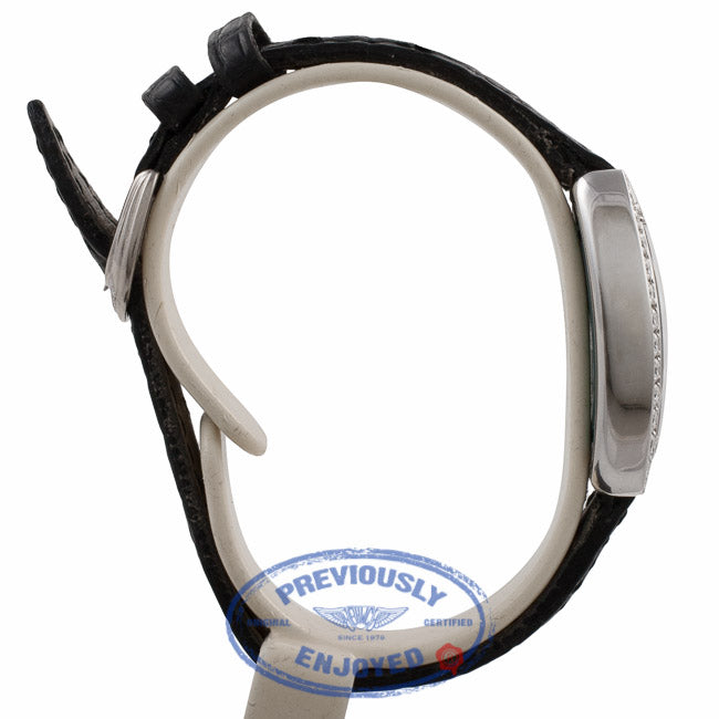 Franck Muller Cintree Curvex 21MM 18k White Gold Silver Dial Diamond Bezel Black Strap 2251 QZ DP WGE X3VPT1 - Beverly Hills Watch Company Watch Store