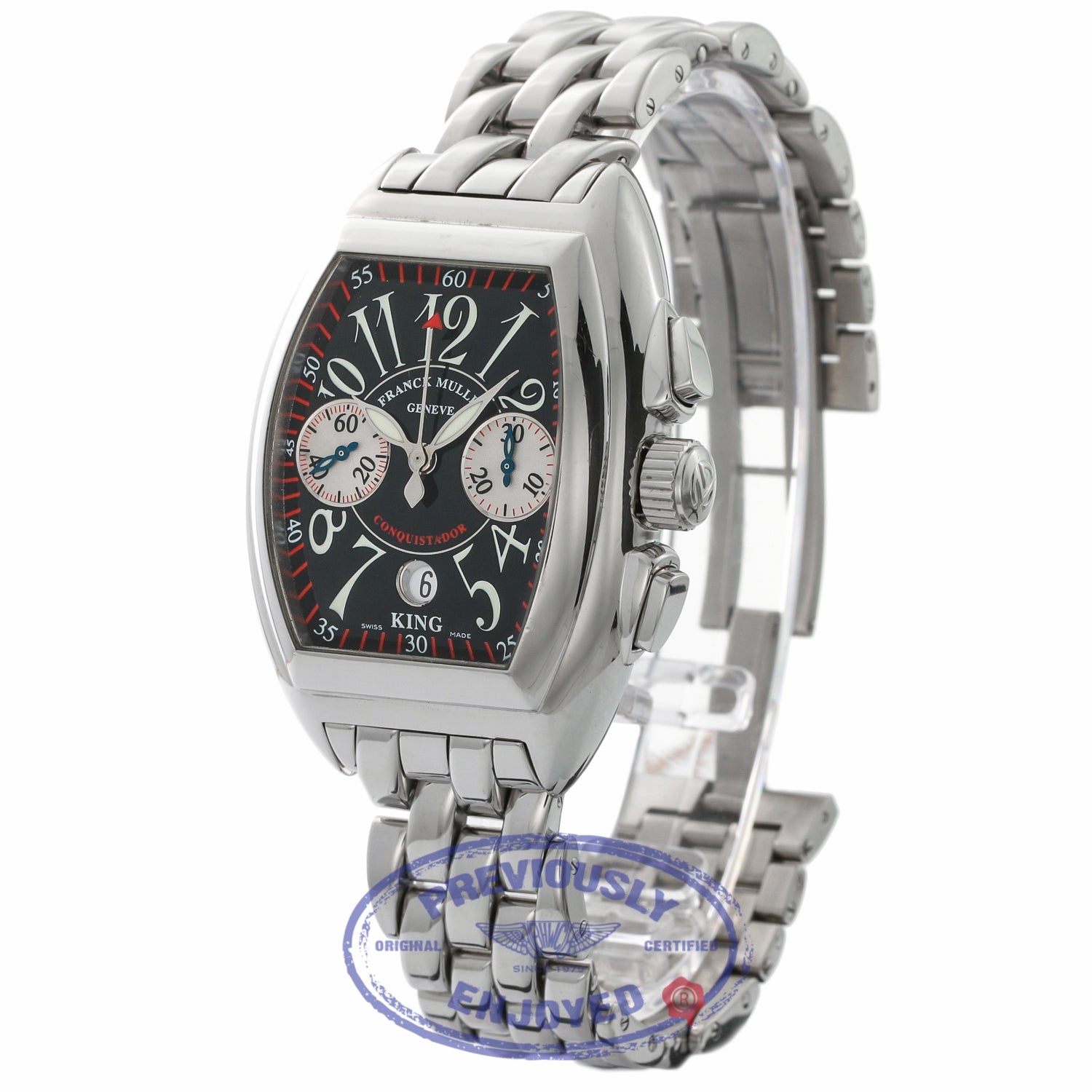 Franck Muller Conquistador King Stainless Steel Chronograph Black Dial 8005 CC KING HN5LYD - Beverly Hills Watch Company