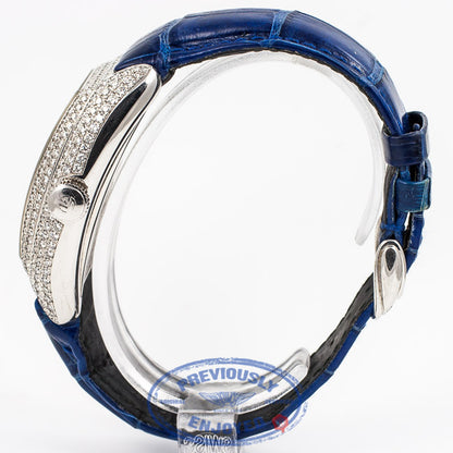 Franck Muller Conquistador White Gold Diamond Case Blue Dial Watch 80055SCD Beverly Hills Watch Company Watch Store