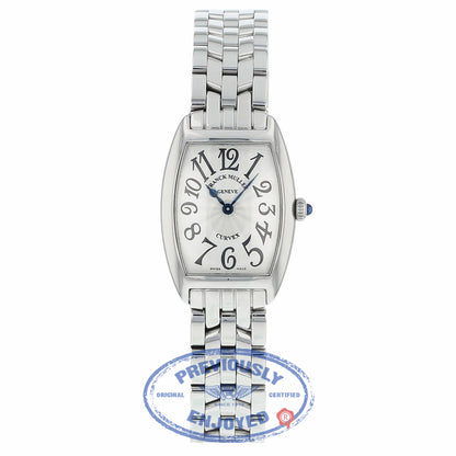 Franck Muller Curvex Medium Stainless Steel Silver Dial 1752QZ 6ZKZA4 - Beverly Hills Watch