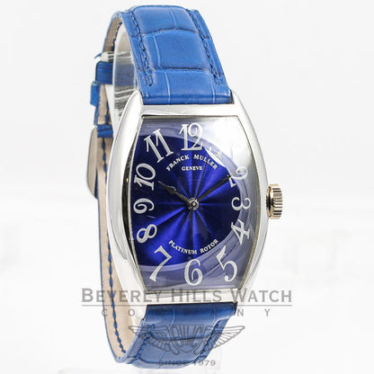 Franck Muller Curvex White Gold Blue Dial Watch 5850 SC