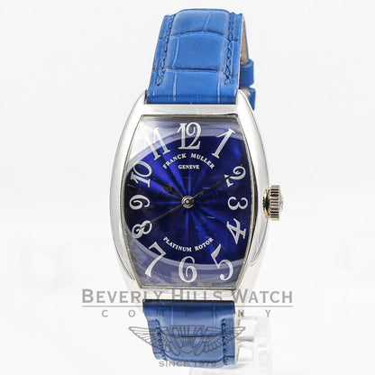 Franck Muller Curvex White Gold Blue Dial Watch 5850 SC