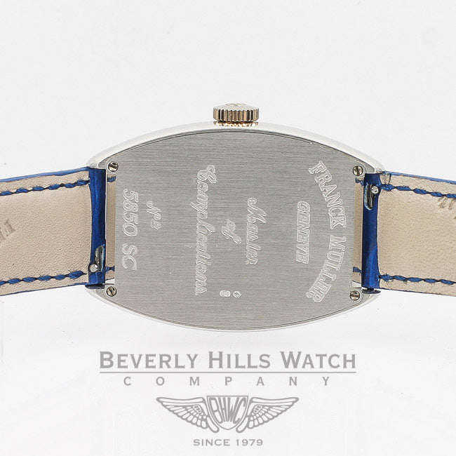 Franck Muller Curvex White Gold Blue Dial Watch 5850 SC