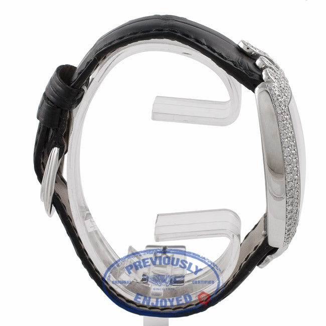 Franck Muller Ladies Curvex 18K White Gold Pink Dial Diamond Case and Bezel 7502QZDPOP 6LVF3Q - Beverly Hills Watch Store