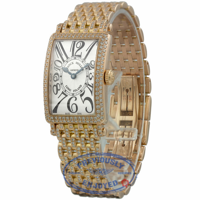 Franck Muller Long Island 18k Rose Gold Diamond Bezel Bracelet