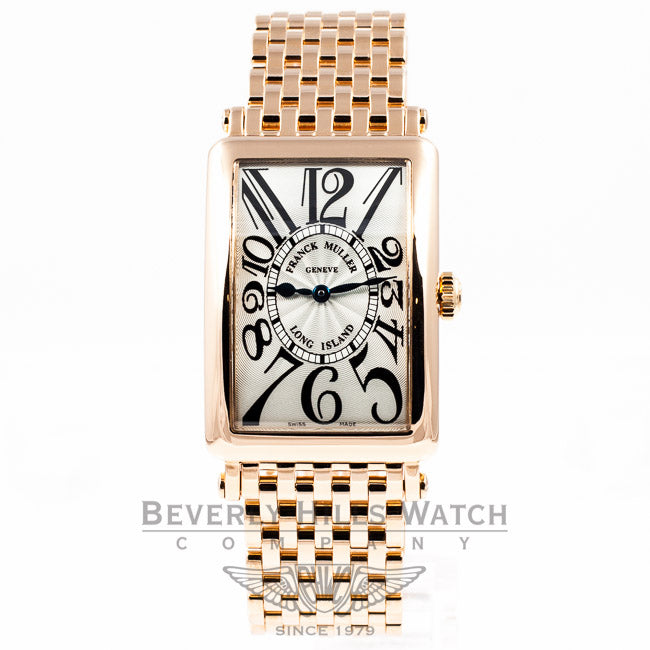 Franck Muller Long Island 18K Rose Gold Bracelet Silver Arabic Numeral Dial Ladies Watch 952QZ Beverly Hills Luxury Watch Store