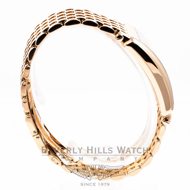 Franck Muller Long Island 18K Rose Gold Bracelet Silver Arabic Numeral Dial Ladies Watch 952QZ Beverly Hills Luxury Watch Store