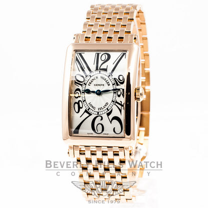 Franck Muller Long Island 18K Rose Gold Bracelet Silver Arabic Numeral Dial Ladies Watch 952QZ Beverly Hills Luxury Watch Store