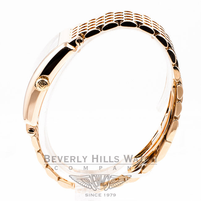 Franck Muller Long Island 18K Rose Gold Bracelet Silver Arabic Numeral Dial Ladies Watch 952QZ Beverly Hills Luxury Watch Store