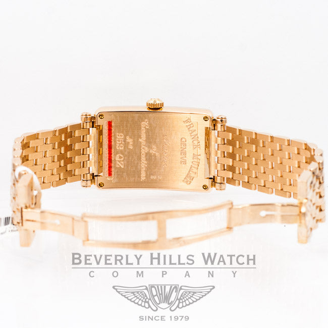 Franck Muller Long Island 18K Rose Gold Bracelet Silver Arabic Numeral Dial Ladies Watch 952QZ Beverly Hills Luxury Watch Store