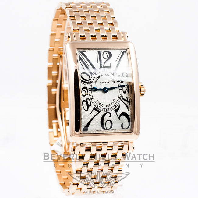 Franck Muller Long Island 18K Rose Gold Bracelet Silver Arabic Numeral Dial Ladies Watch 952QZ Beverly Hills Luxury Watch Store