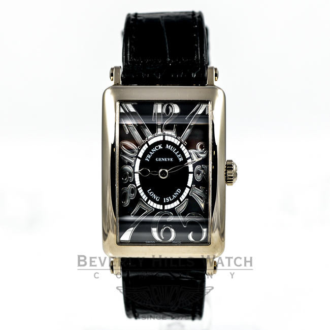 Franck Muller Long Island 18K White Gold Black Dial Ladies Medium Watch 952QZ Beverly Hills Watch Company Watches