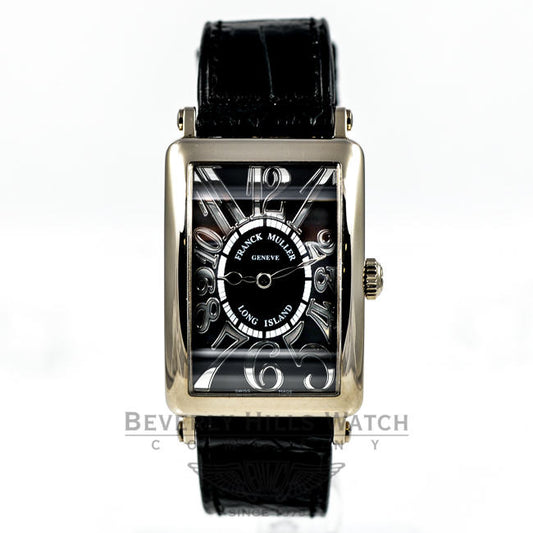 Franck Muller Long Island 18K White Gold Black Dial Ladies Medium Watch 952QZ Beverly Hills Watch Company Watches