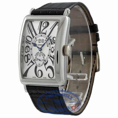 Franck Muller Long Island Big Date 18k White Gold Silver Dial 1200 S6 GG CV4192