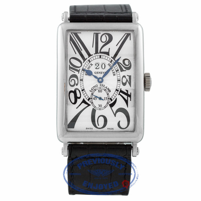 Franck Muller Long Island Big Date 18k White Gold Silver Dial 1200 S6 GG CV4192