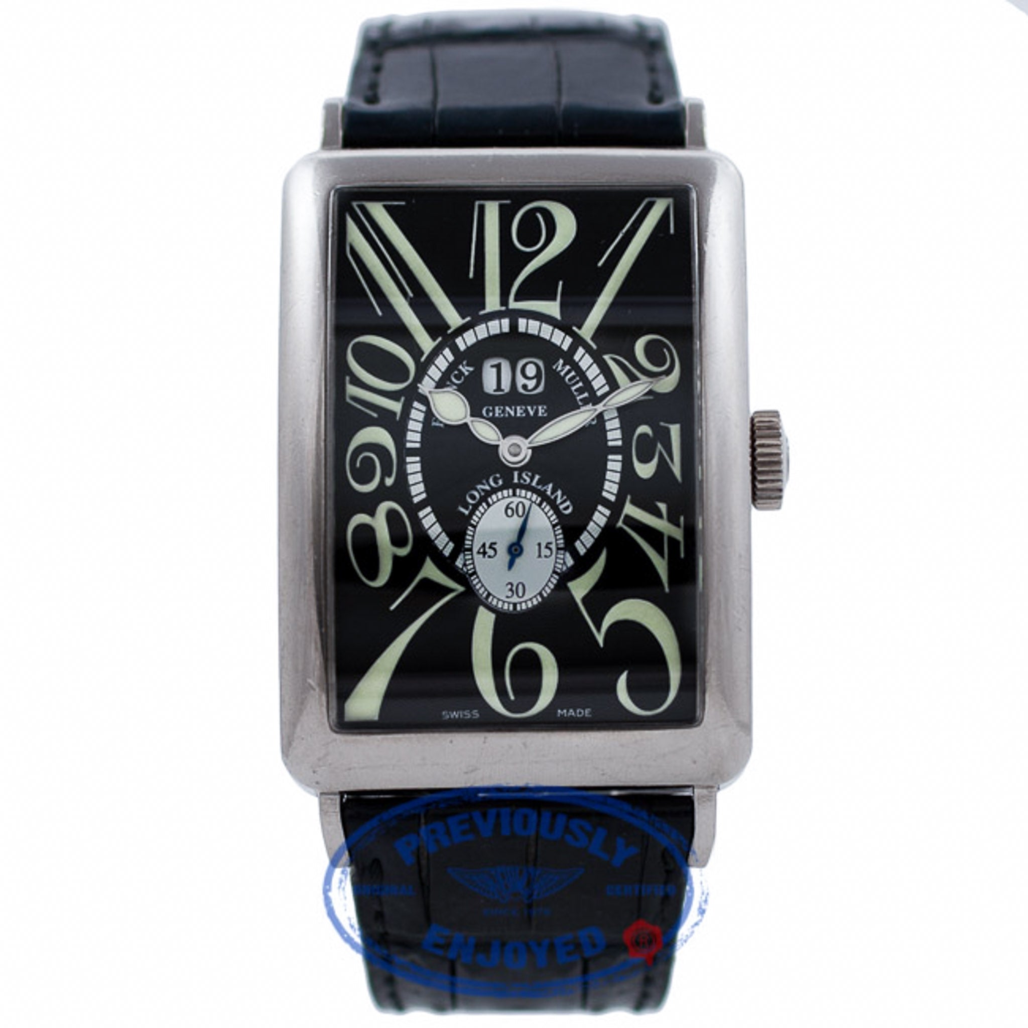 Franck Muller Long Island Grand Date 18k White Gold Black Dial
