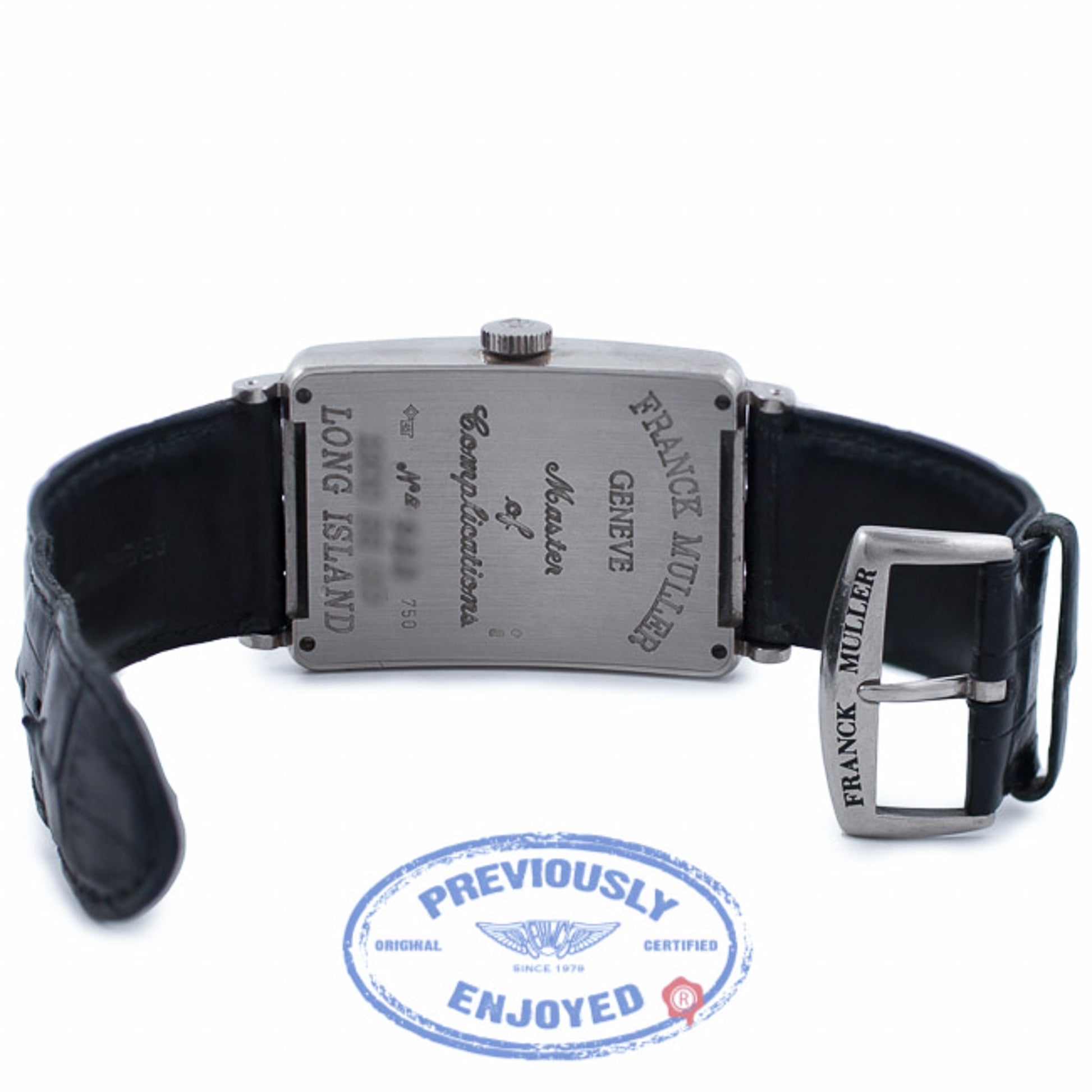 Franck Muller Long Island Grand Date 18k White Gold Black Dial 1200 S6 GG CZVKUN - Beverly Hills Watch Company Watch Store