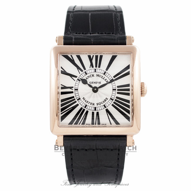Franck Muller Master Square Quartz Ladies 18k Rose Gold Silver Dial 6002 M QZ R - UN55X5 - Beverly Hills Watch Company Watch Store