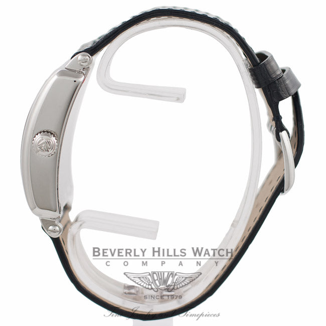 Franck Muller Master Square Quartz Stainless Steel Silver Dial Black Alligator Strap 6002 M QZ R - S5WH4K - Beverly Hills Watch Company Watch Store