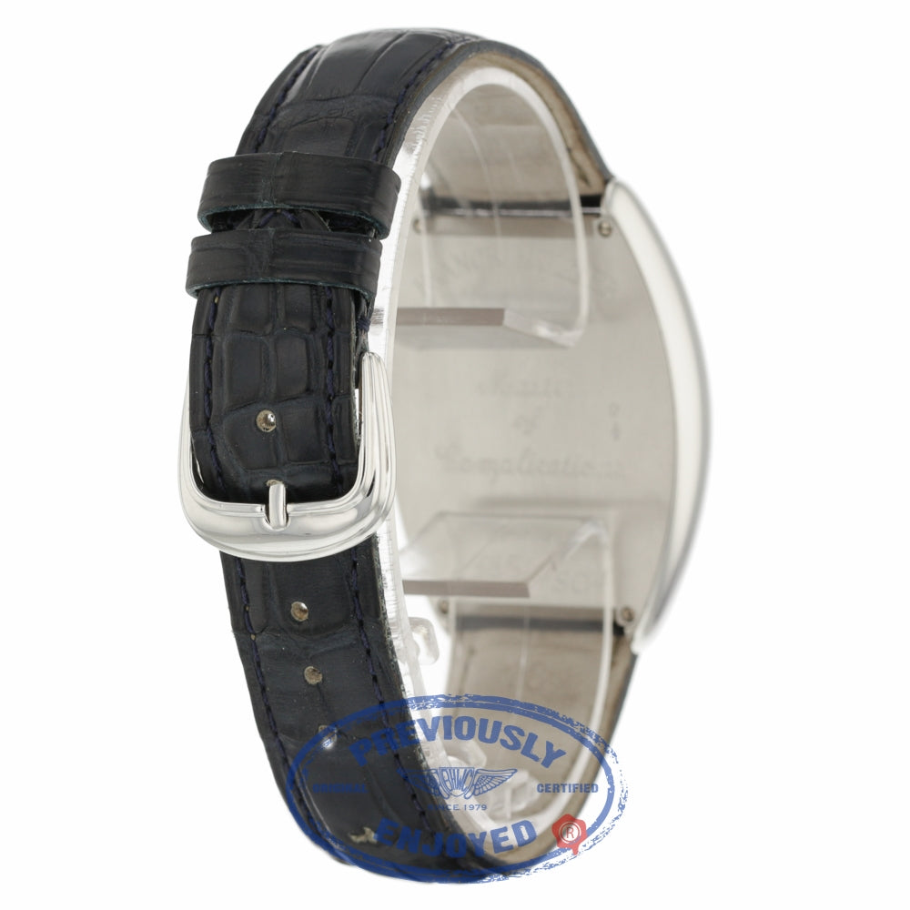 Franck Muller Tonneau Platinum Case Blue Guilloche Dial  5850SC Z338TQ - Beverly Hills Watch