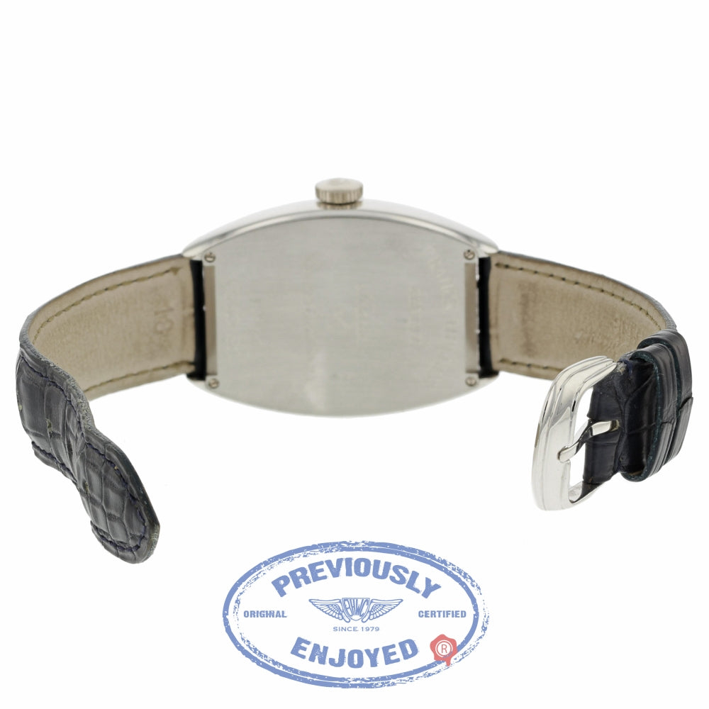 Franck Muller Tonneau Platinum Case Blue Guilloche Dial  5850SC Z338TQ - Beverly Hills Watch