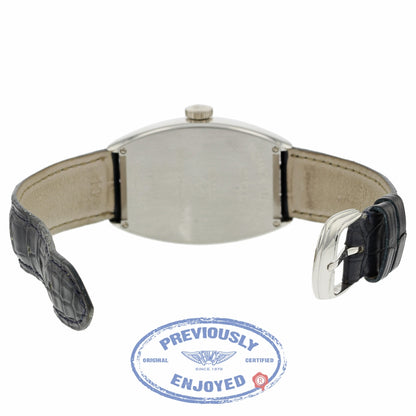 Franck Muller Tonneau Platinum Case Blue Guilloche Dial  5850SC Z338TQ - Beverly Hills Watch